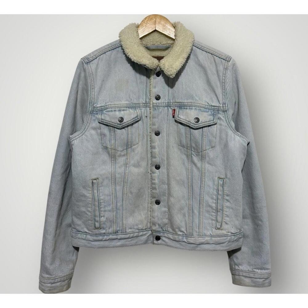 Levi’s Sherpa Lined Denim Trucker Jacket L Women’s